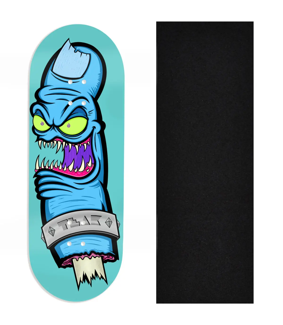 Heat Transfer Graphic Wooden Fingerboard Deck, Design Contest 2024 Winner, Jhefty - "Gnarly Bite" 1