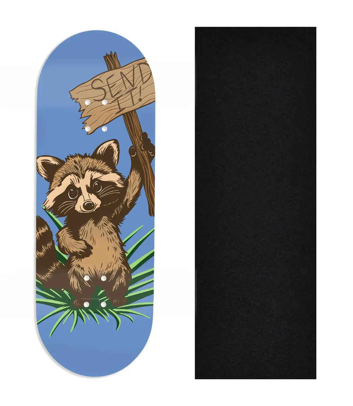 Heat Transfer Graphic Wooden Fingerboard Deck, Design Contest 2024 Winner, @Digitalprizefight - "Send It" 1