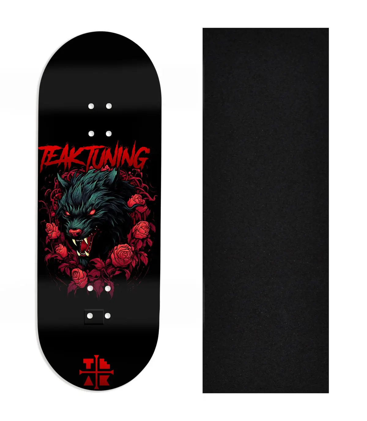 Heat Transfer Graphic Wooden Fingerboard Deck, Design Contest 2024 Winner, Fbb_Ok - "Night Fang" 1