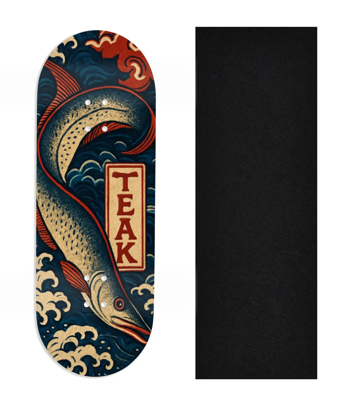 Heat Transfer Graphic Wooden Fingerboard Deck, Design Contest 2025 Winner, @Simply.Fs - "Rising Tide" 1