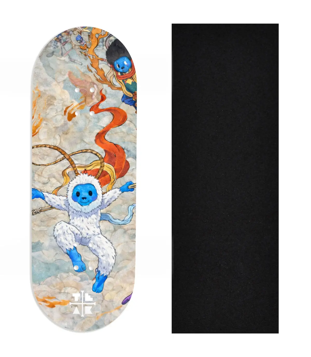 Heat Transfer Graphic Wooden Fingerboard Deck, Design Contest 2025 Winner, @Fb.Frosty - "Cosmic Yeti" 1