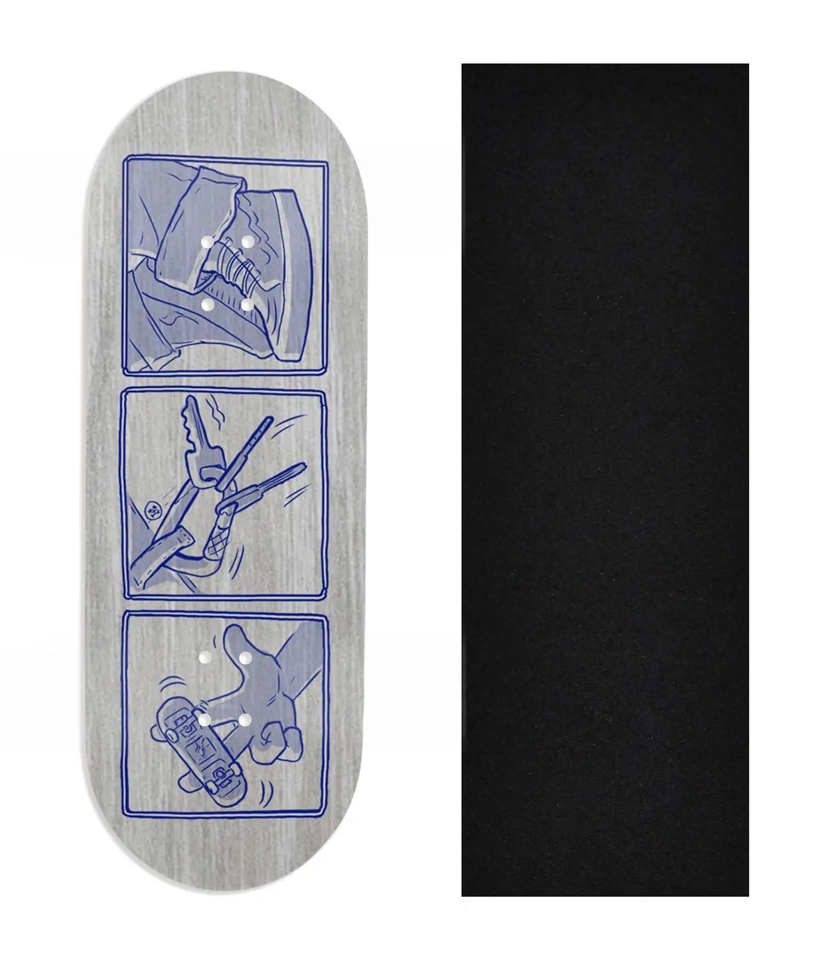 Heat Transfer Graphic Wooden Fingerboard Deck, Design Contest 2025 Winner, @Flamingtunapictures - "The Essentials" 1