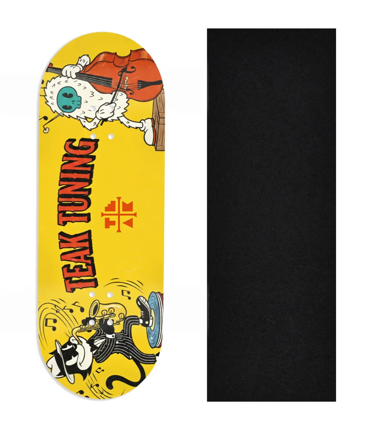 Heat Transfer Graphic Wooden Fingerboard Deck, Design Contest 2025 Winner, @Spicy.Fb - "Jazz Tunes" 1