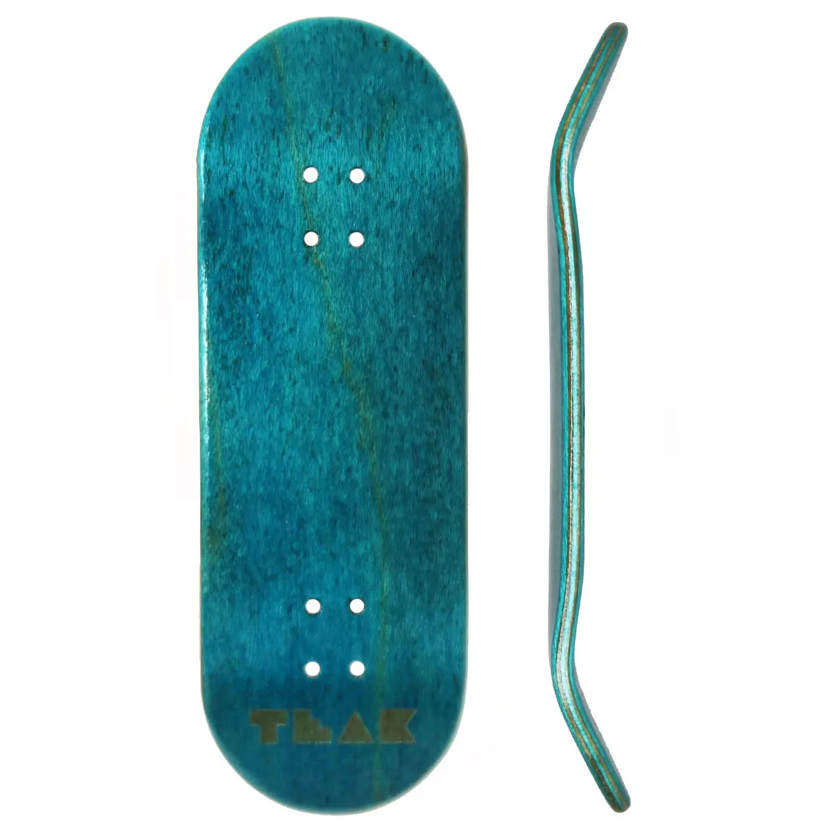 Flow Series Wooden Deck - “Deep Teal” Engraved Deck  - 32X96mm With Colorful Plies 1