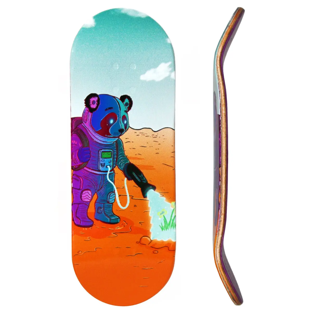 Flow Series Wooden Deck - “Space Roots” Graphic By @Digitalprizefight - 34X96mm With Colorful Plies 1