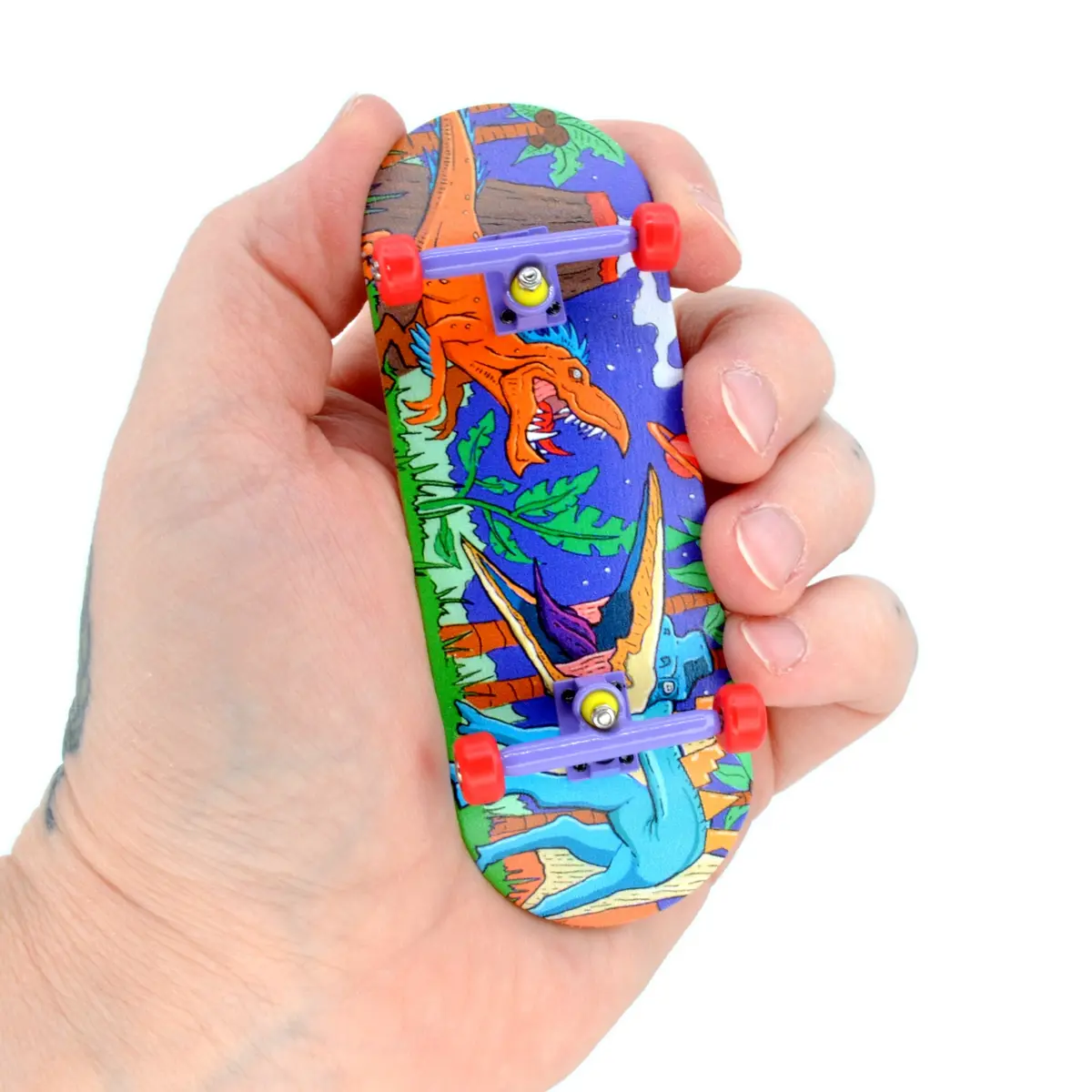34Mm Prolific Gen2 Fingerboard Complete - "Chilla'saurus" Graphic - Gen2 Prodigy Trucks + Pro Duro Bubble Bushings 1