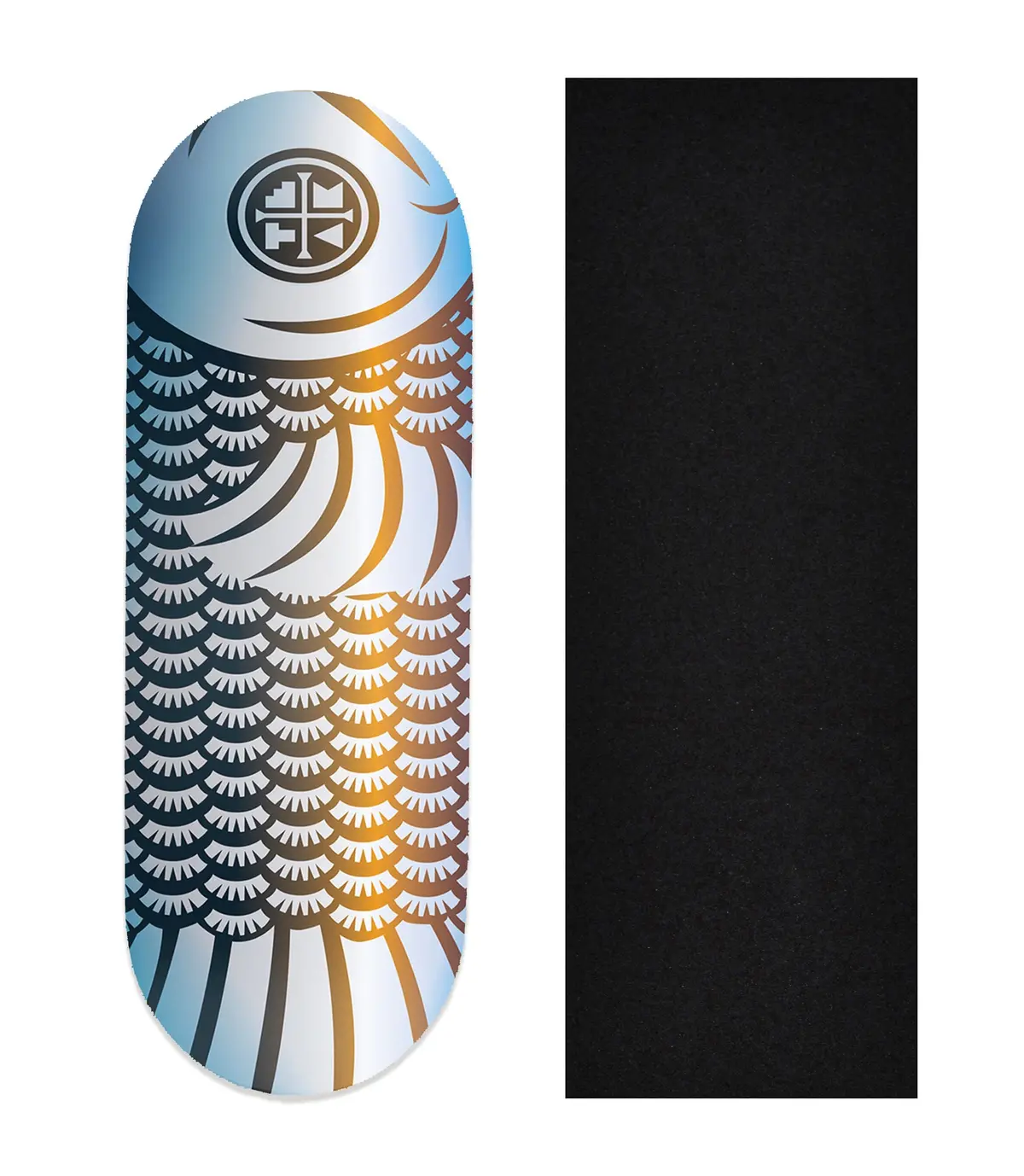 Heat Transfer Graphic Wooden Fingerboard Deck, "Scales" 1