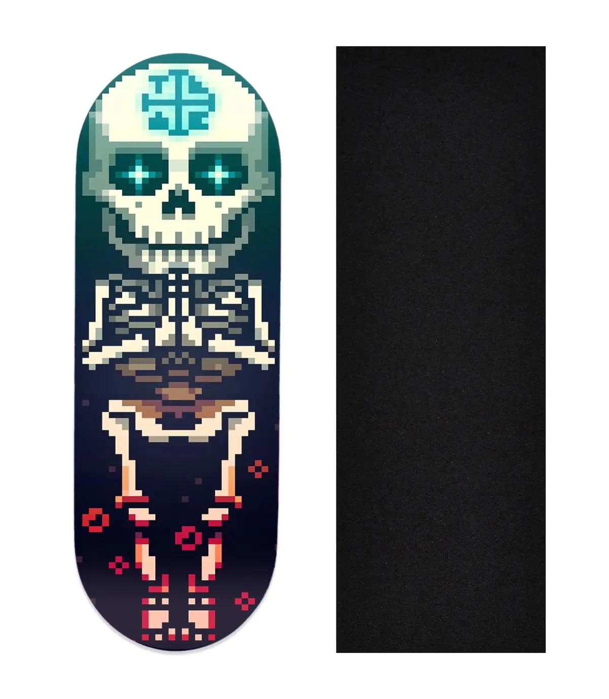 Heat Transfer Graphic Wooden Fingerboard Deck, "Ancient Light" 1