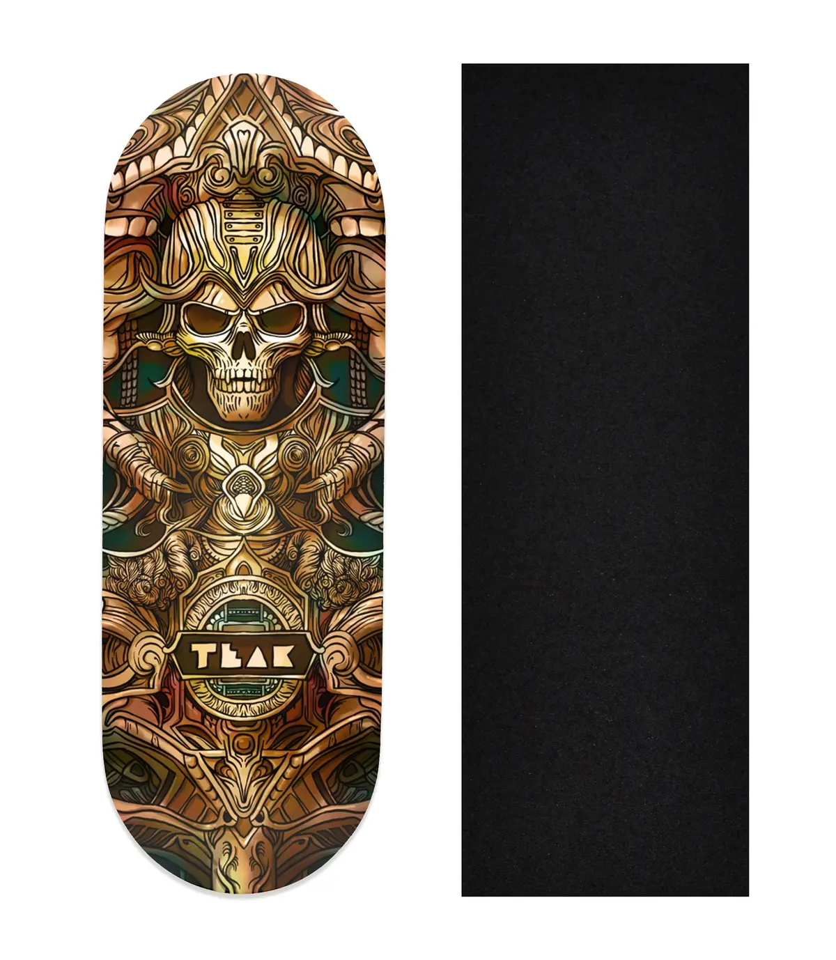 Heat Transfer Graphic Wooden Fingerboard Deck, "Ancient Ruins" 1