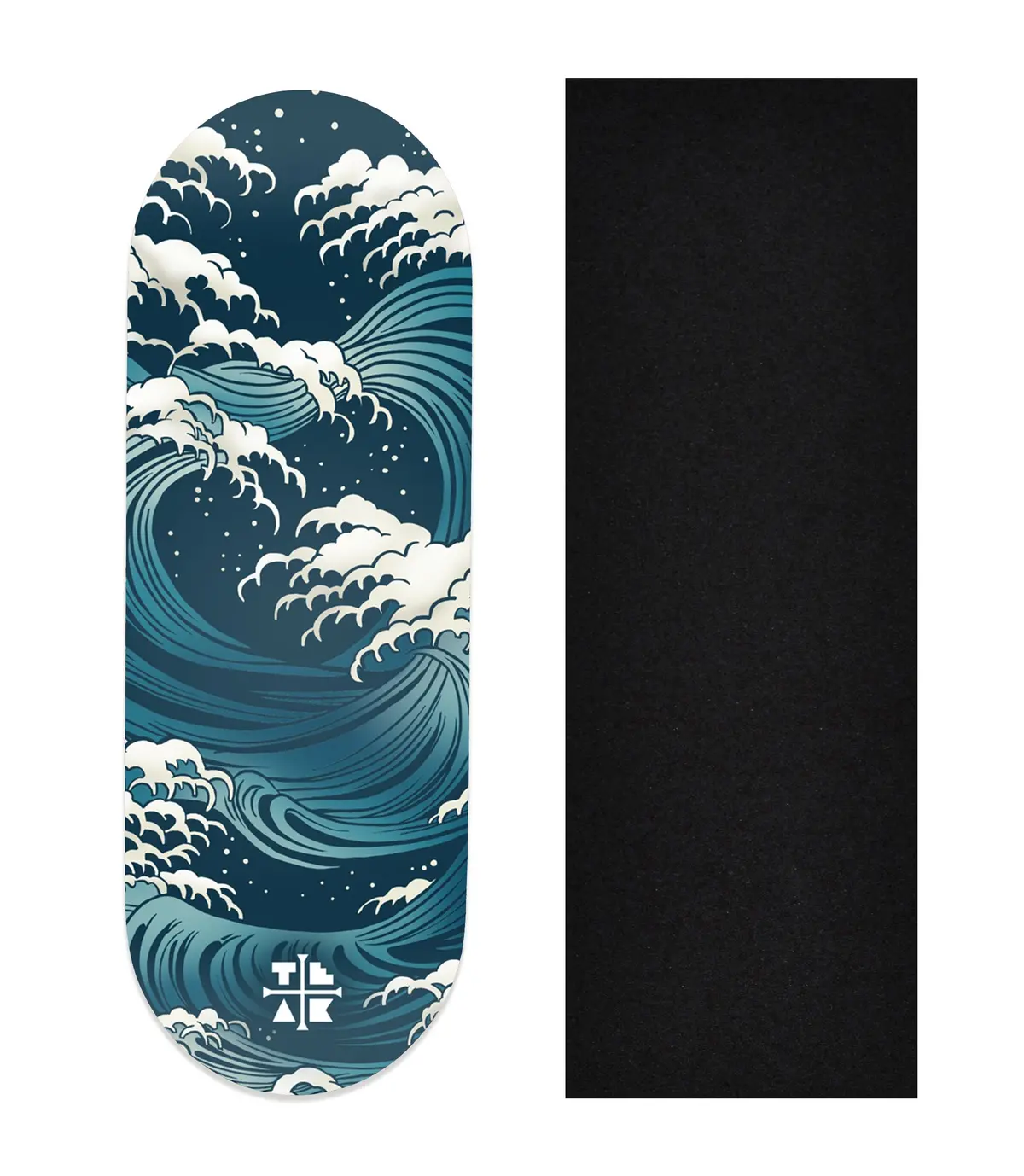 Heat Transfer Graphic Wooden Fingerboard Deck, "The Storm" 1