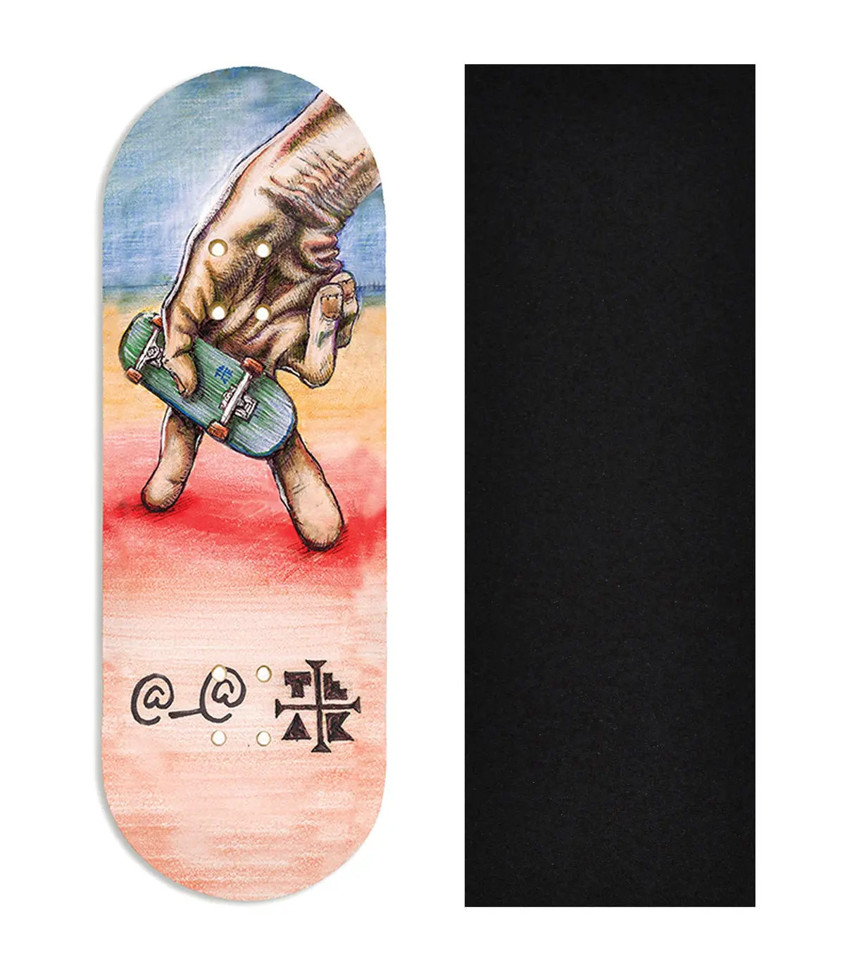 Heat Transfer Graphic Wooden Fingerboard Deck, @__@ - Entry#24 1
