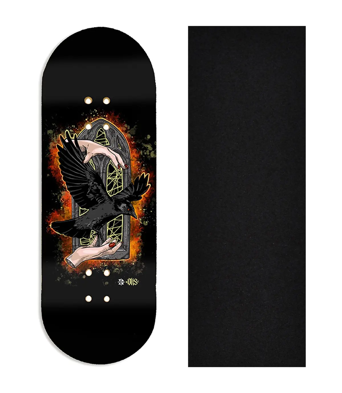 Heat Transfer Graphic Wooden Fingerboard Deck, @Onehandskate - Entry#147 1