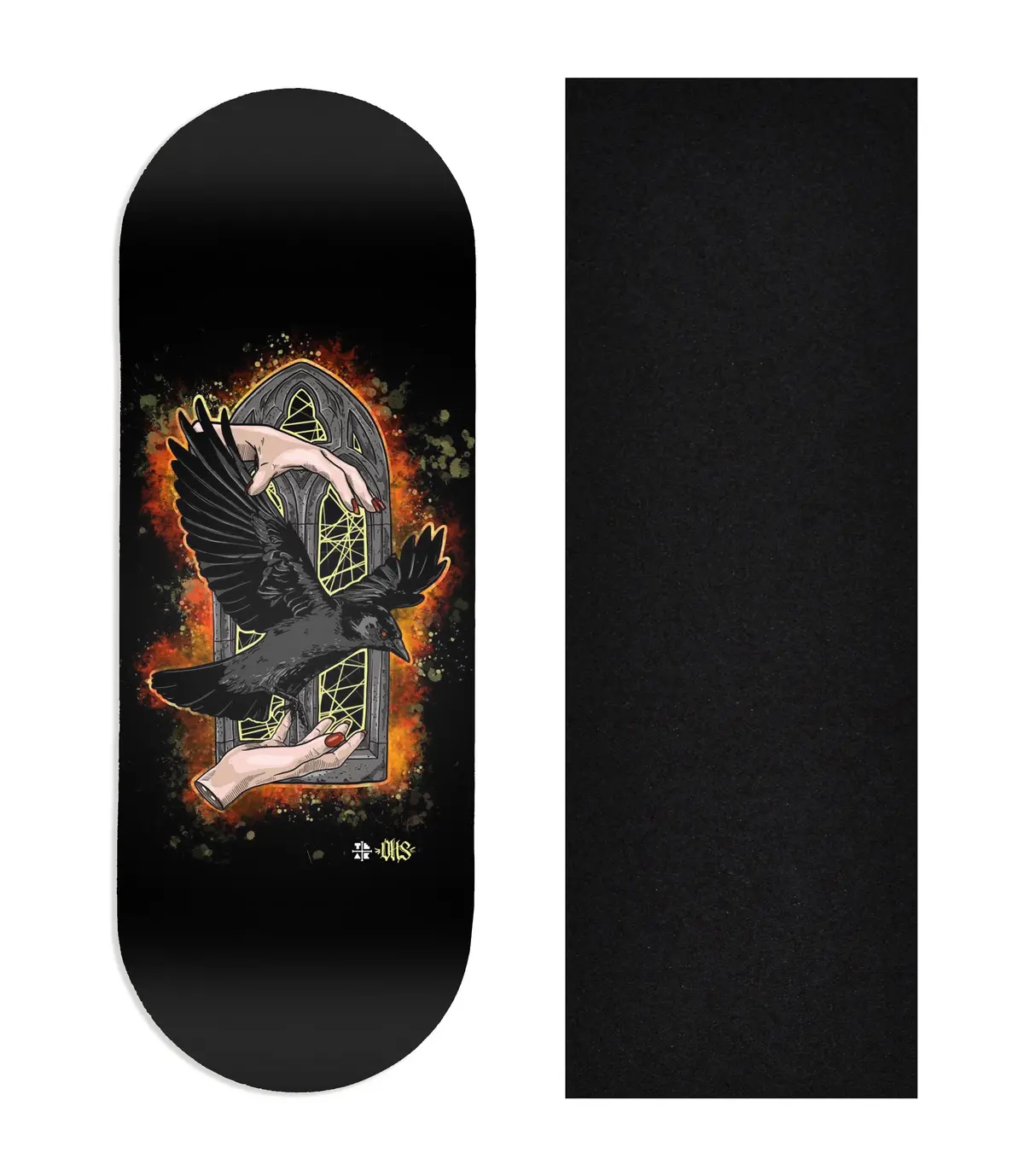 Heat Transfer Graphic Wooden Fingerboard Deck, @Onehandskate - Entry#147 2