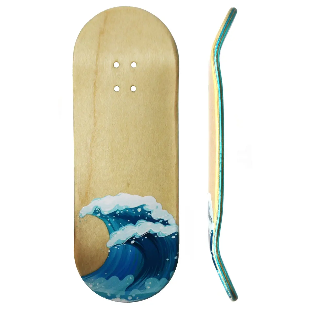 Flow Series Wooden Deck - “Waves” Graphic  - 34X96mm With Colorful Plies 1