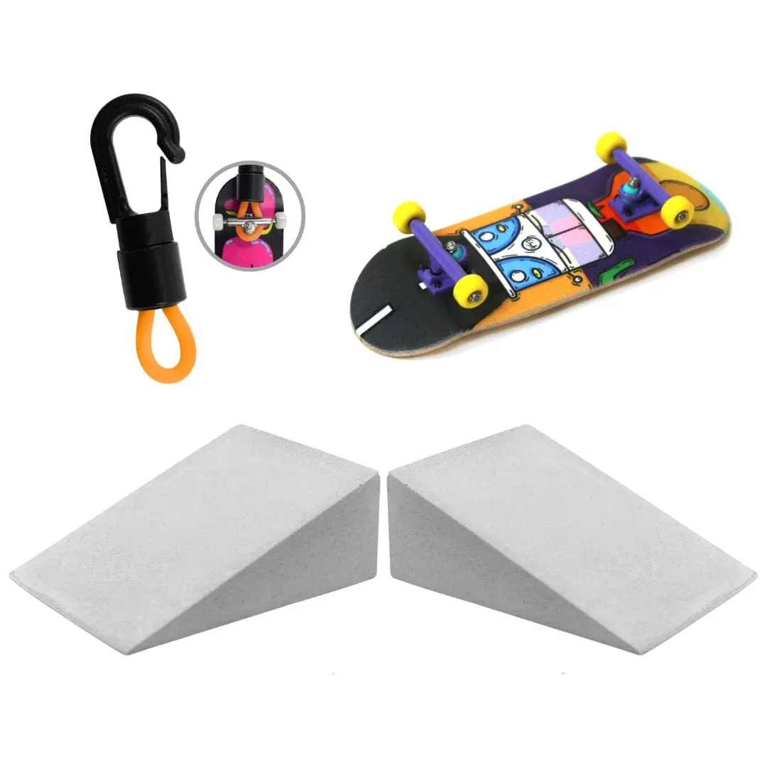 The Lowrider Starter Set - Gen2 Starter Bundle With Ramps, Fingerboard Complete, And Travel Keychain 1