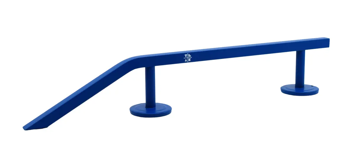 Fingerboard Rail With Pole Jam Entrance, 12.5" Long - Steel Construction - Cobalt Blue 1