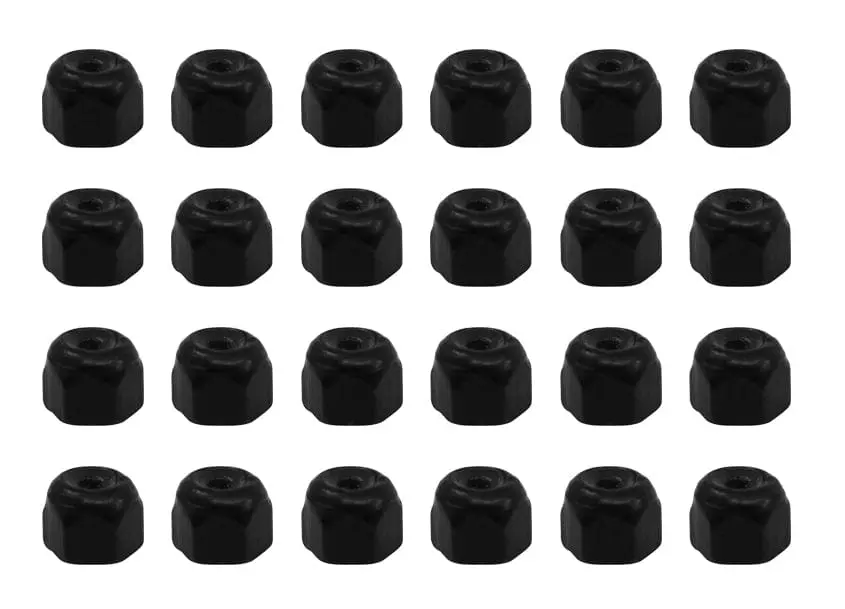 24Pk Maker Series Professional Nylon Insert Fingerboard Lock Nuts (Black Colorway) 1