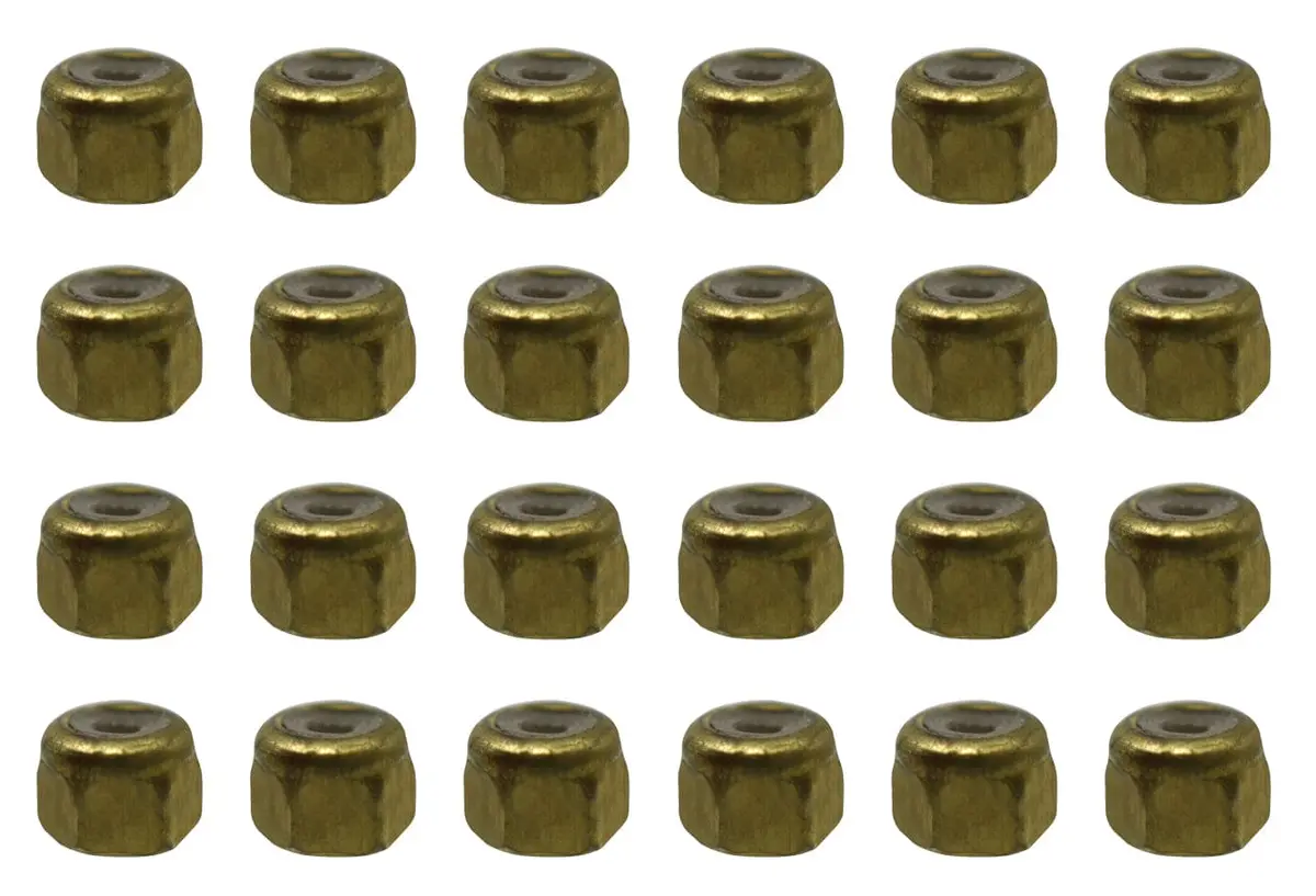 24Pk Maker Series Professional Nylon Insert Fingerboard Lock Nuts (Gold Colorway) 1