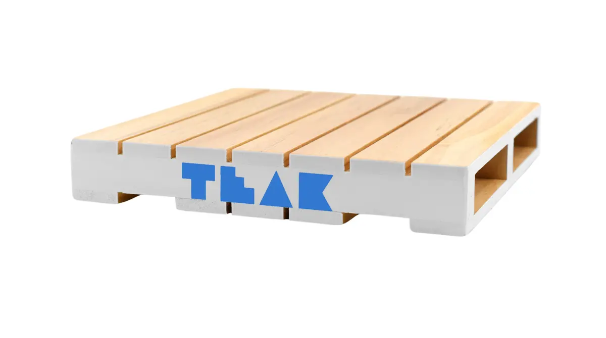 White & Light Blue Logo Painted Wooden Fingerboard Pallet, 6.25 Inches 1