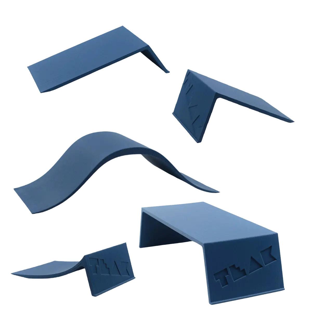 5 Piece Poly Ramp Obstacle Set, "Blue Steel" Edition - 4.5-7 Inch 1