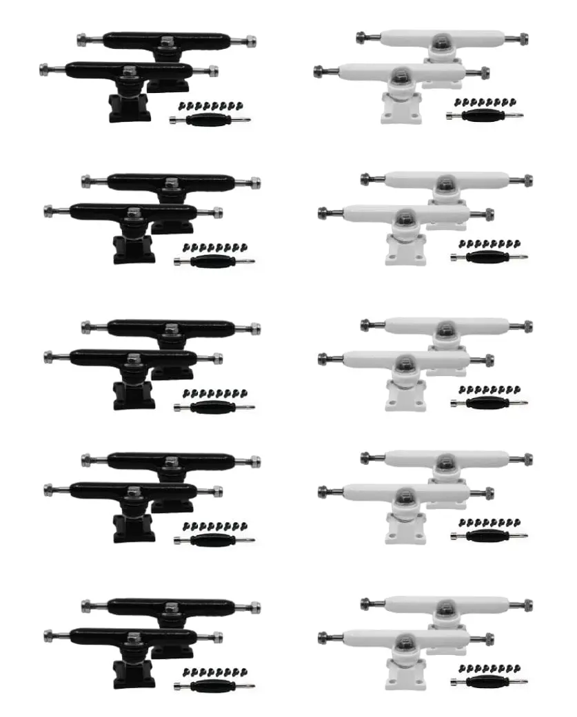 10Pk Maker Series Professional 34Mm Shaped Prodigy Trucks, Black And White Colorways 1