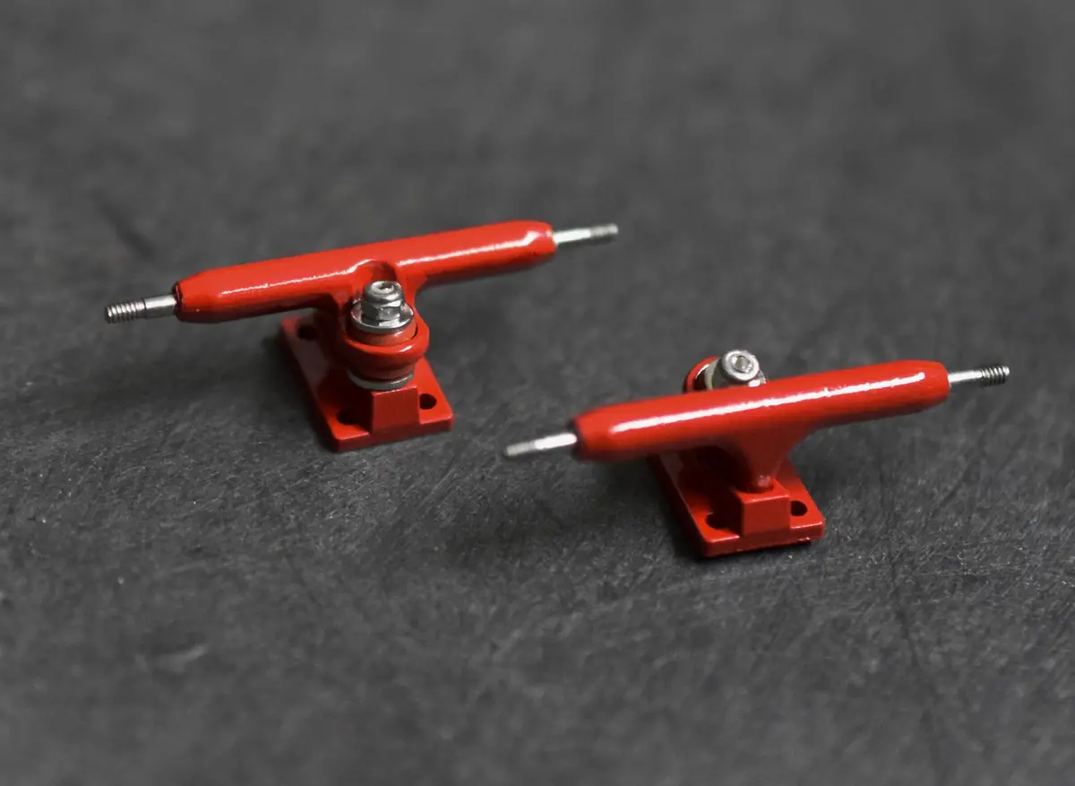 34Mm Prodigy Gen2 Pro Fingerboard Trucks - Red Colorway - Includes Pro Duro Bubble Bushings 1