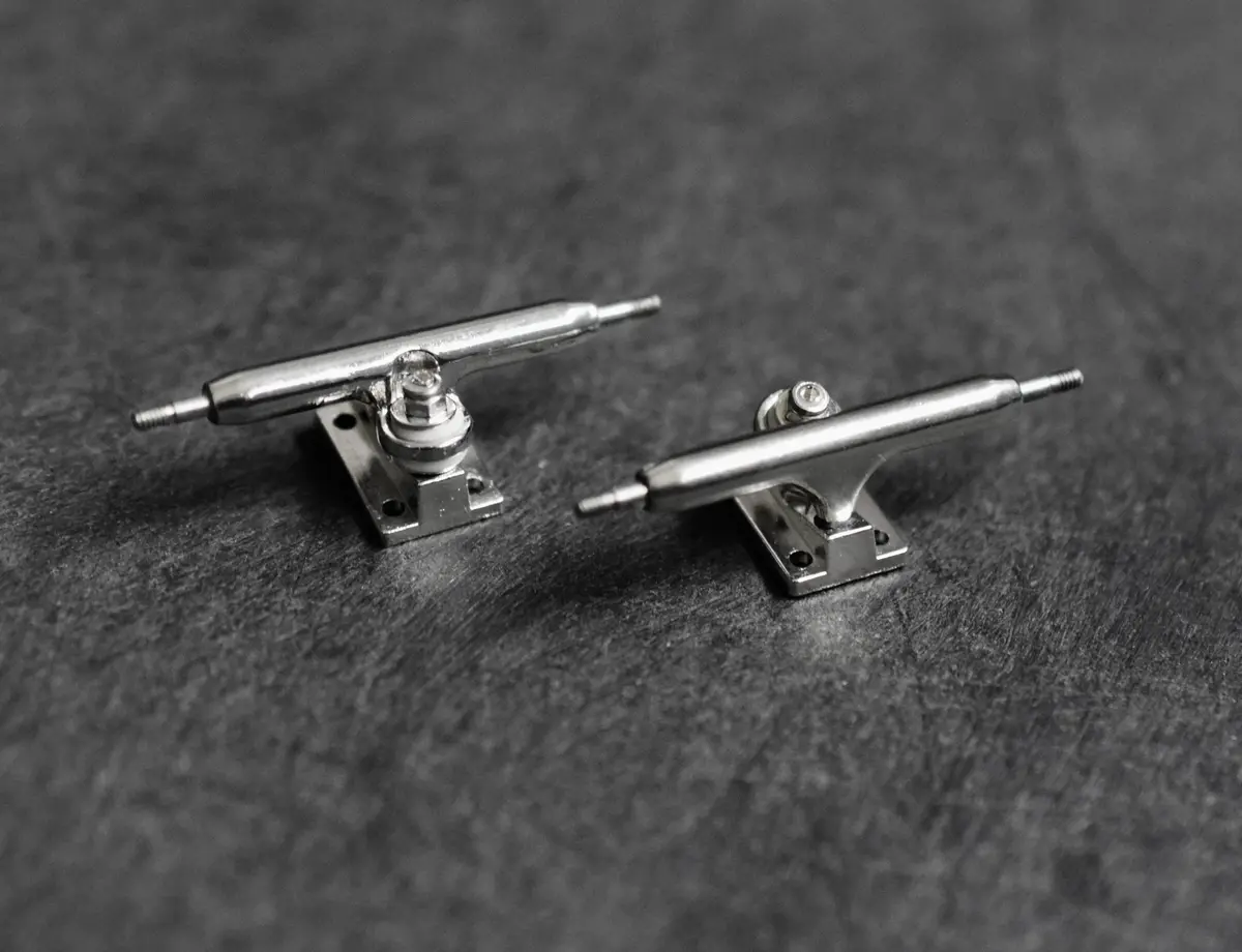 32Mm Prodigy Gen2 Pro Fingerboard Trucks - Raw Steel Colorway - Includes Pro Duro Bubble Bushings 1