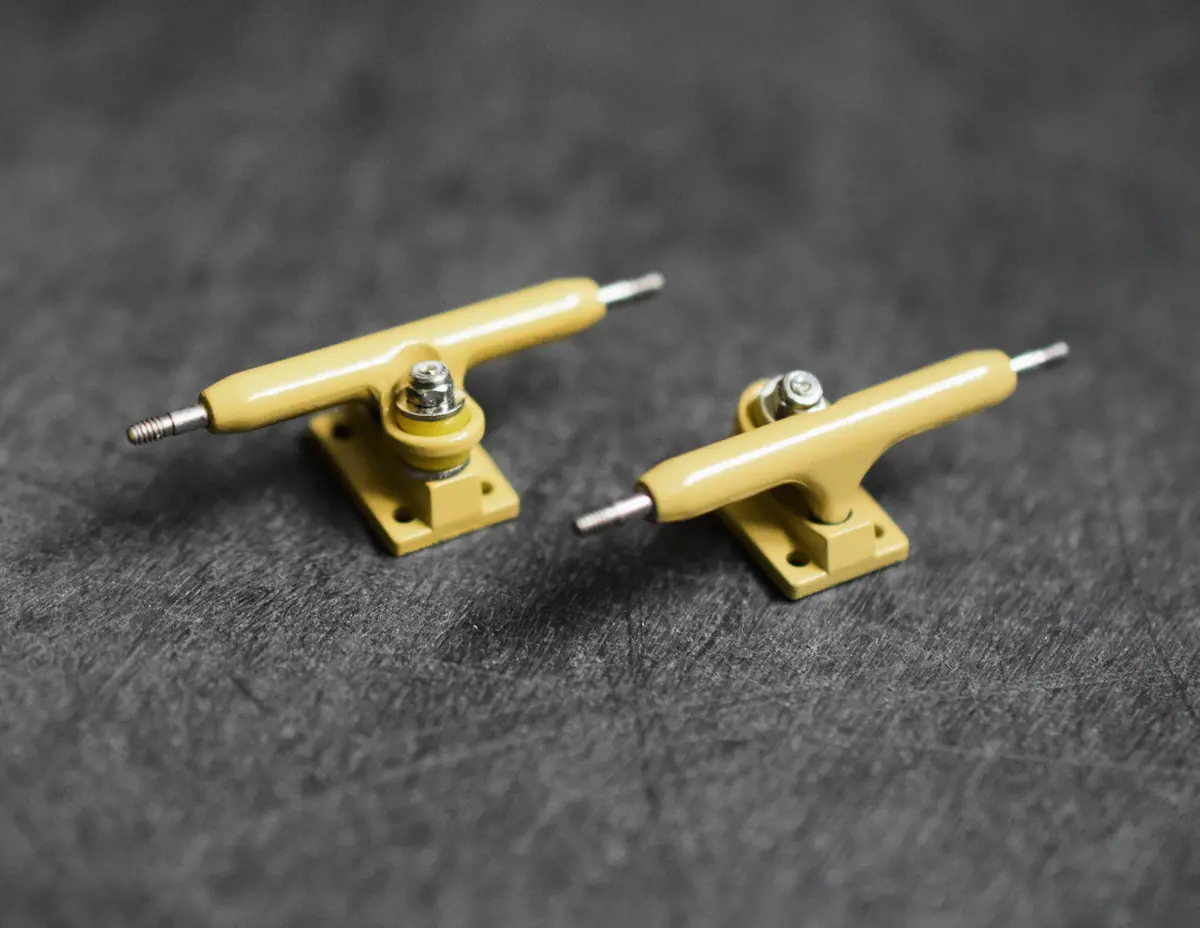 34Mm Prodigy Gen2 Pro Fingerboard Trucks - Yellow Colorway - Includes Pro Duro Bubble Bushings 1