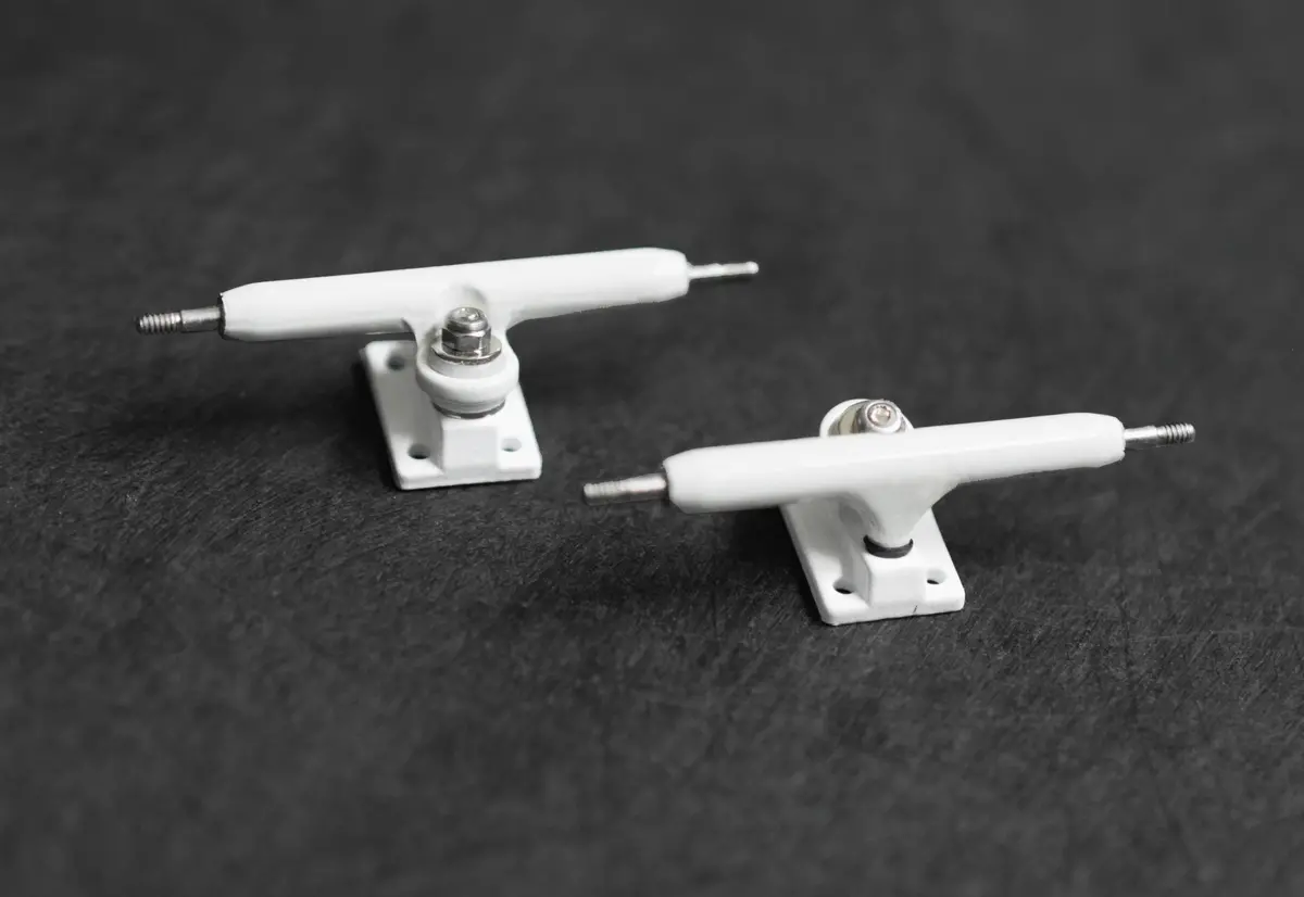 36Mm Prodigy Gen2 Pro Fingerboard Trucks - White Colorway - Includes Pro Duro Bubble Bushings 1