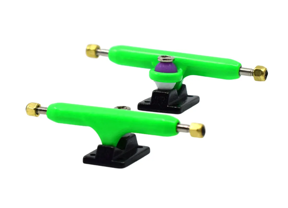 Prodigy Pro Inverted Fingerboard Trucks, 34Mm - Lime Green & Black Colorway 1