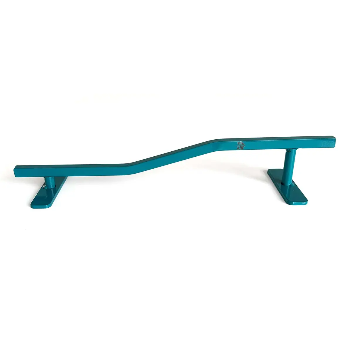 Square, Bi-Level Fingerboard Rail V2, 12" Long - Steel Construction - Made In Usa - Teak Teal 1