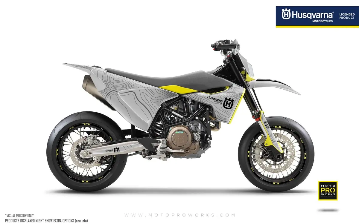 Husqvarna 701 Enduro Graphics - "Topography" (Grey) 1