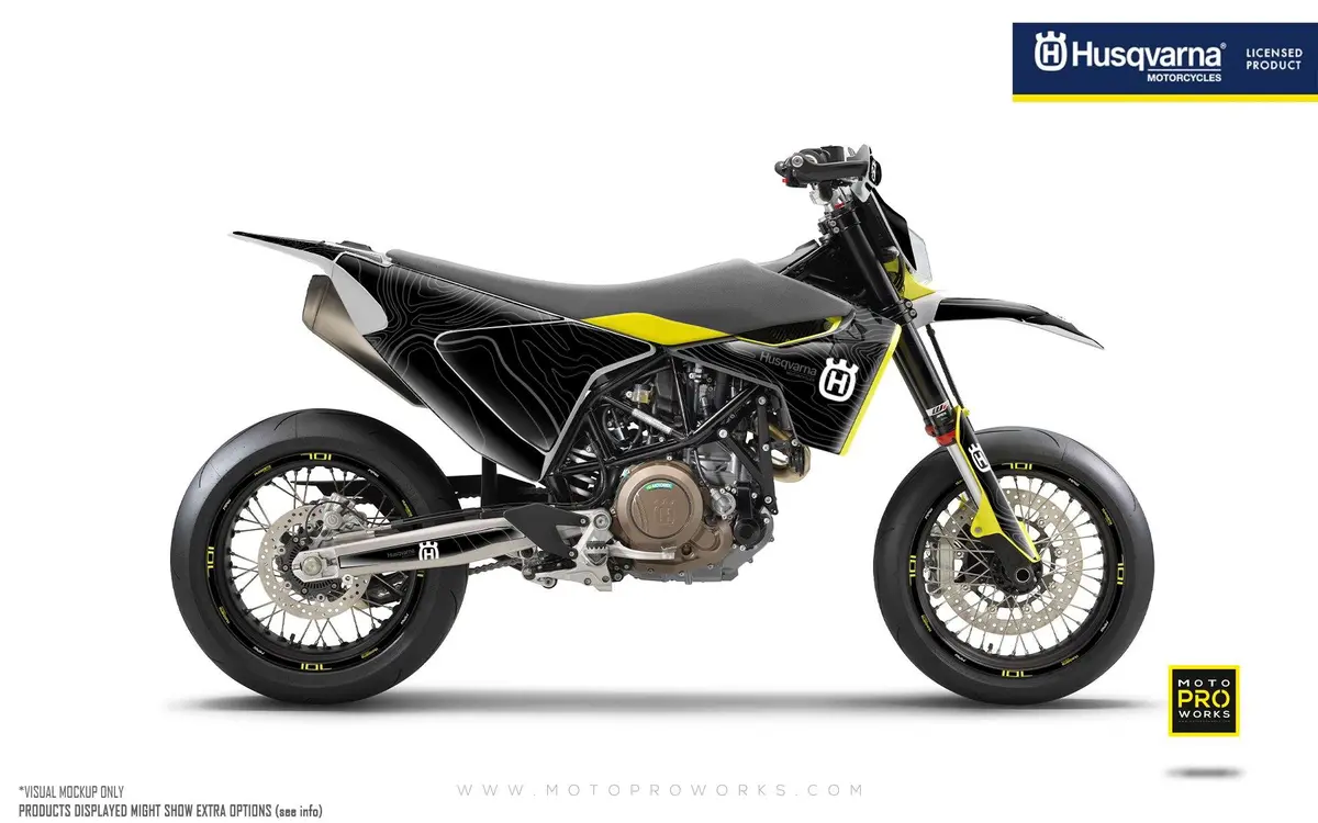 Husqvarna 701 Graphics - "Topography" (White/Black) 1