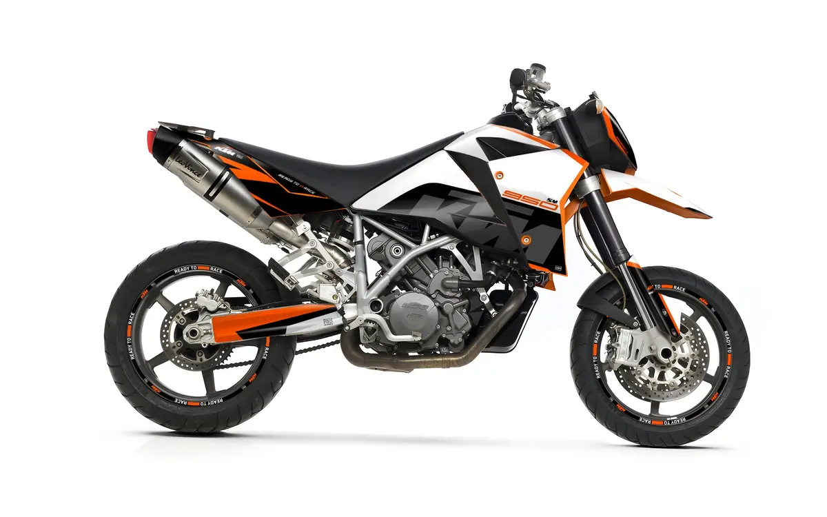 Ktm 950 Sm / Smr Graphics - "Torque" (White/Black/Orange) 1