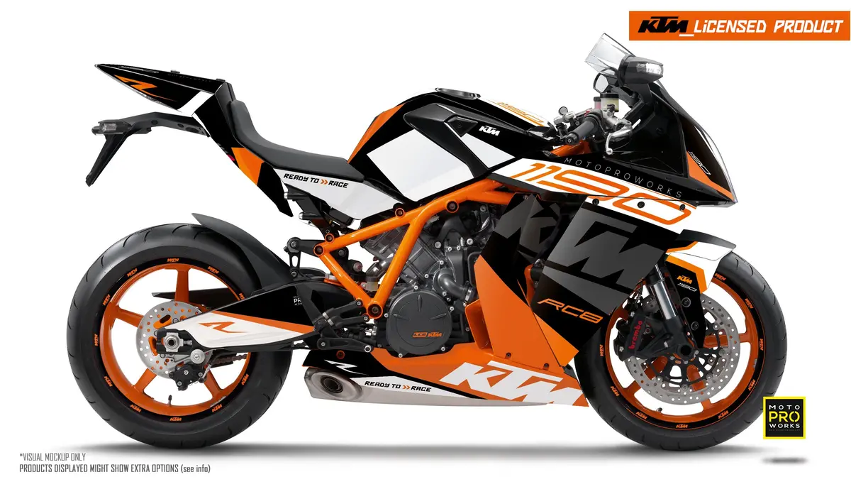 Ktm Rc8 1190 2011-2015 Graphics - "Torque" (White/Black/Orange) 1