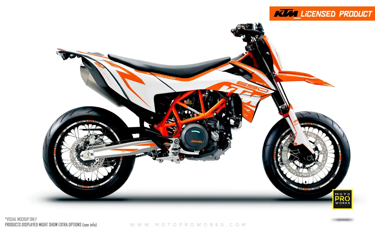 Ktm 690 Smc-R Graphics - "Torque" (Solid/Orange/White) 1