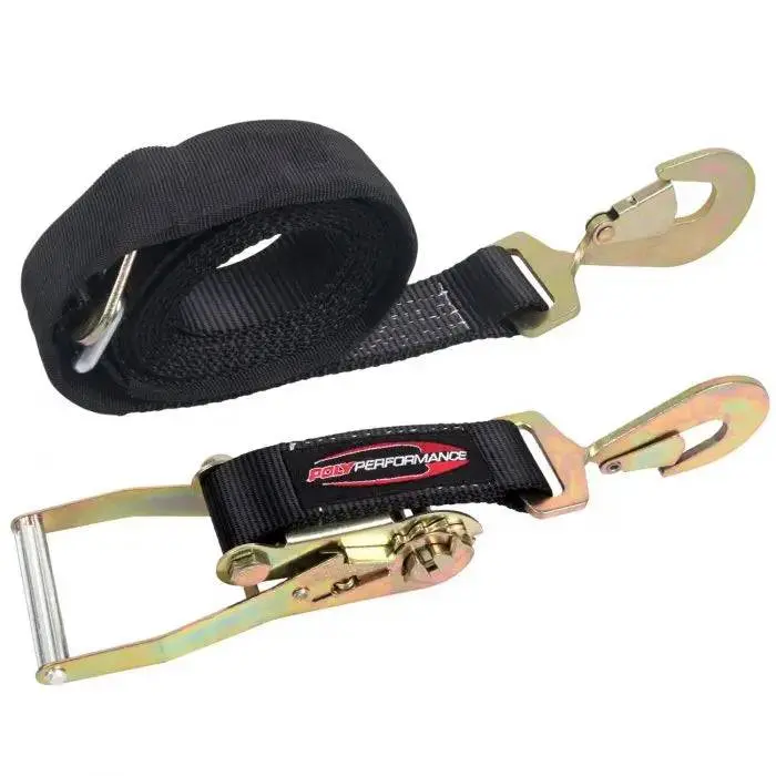 Poly Performance Ratchet Tie Down W/ Twisted Snap Hook & Axle Strap Combo (12') 1