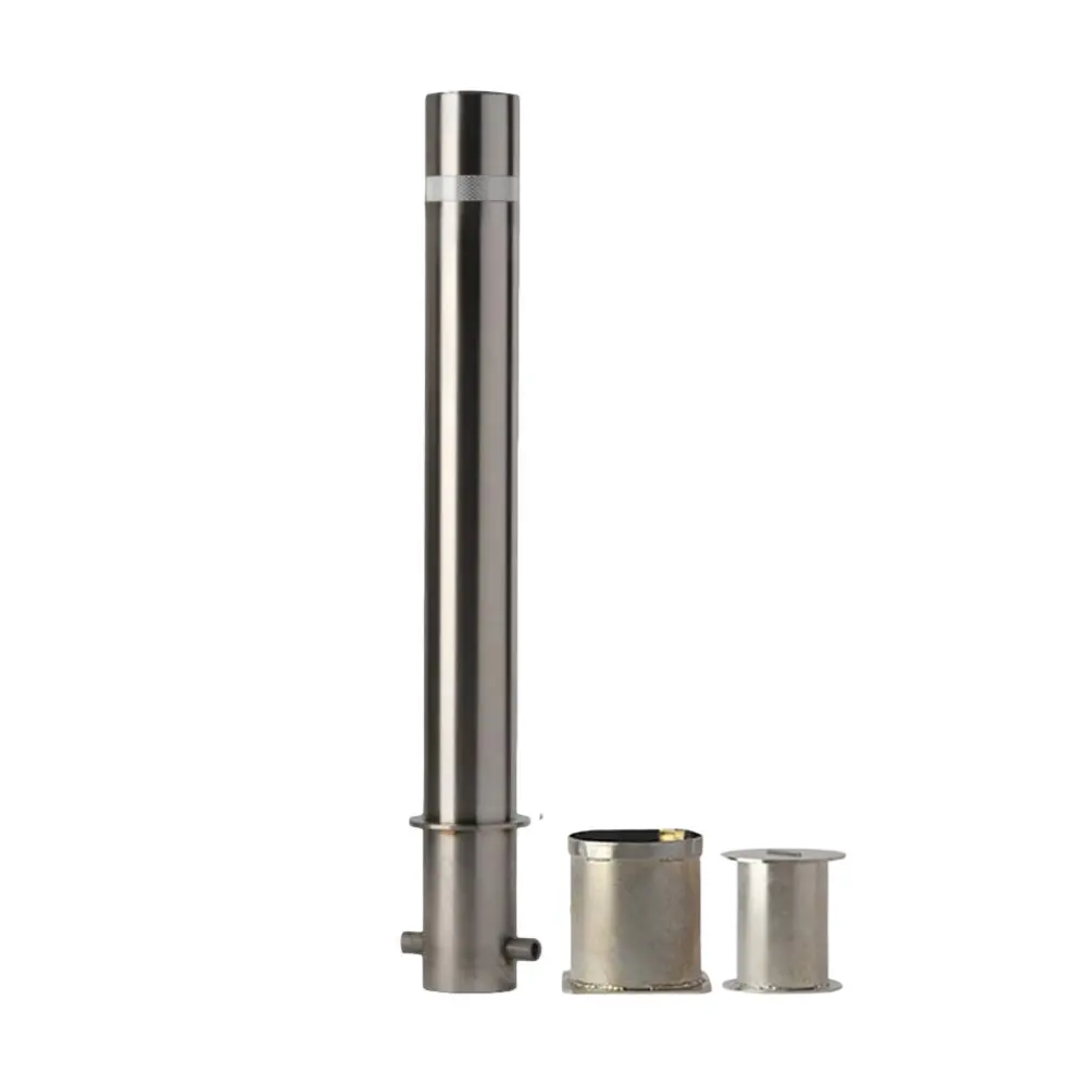 4.5" Fixed Stainless Steel Bollard - Embedded Installation - 35.5" Height - 316 Grade (Sleeve Included) 1