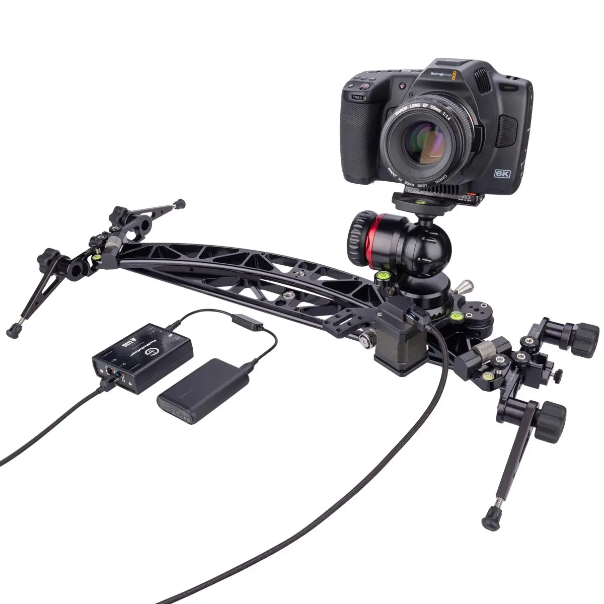 Pmg-Duo Motorized Double Sided Video Slider With Straight And Curved Track In One, Bluetooth Motor Motion Control 1
