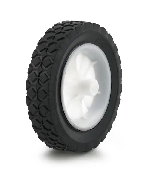 10" X 1-3/4" Black Rubber Tread With White Plastic Hub Wheel, 75 Lbs. Load Capacity 1