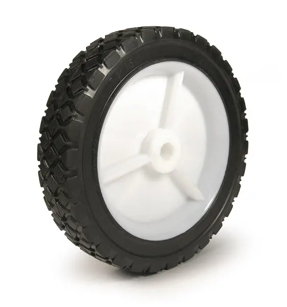 7" X 1-1/2" Black Rubber Tread With White Plastic Hub Wheel, 55 Lbs. Load Capacity 1