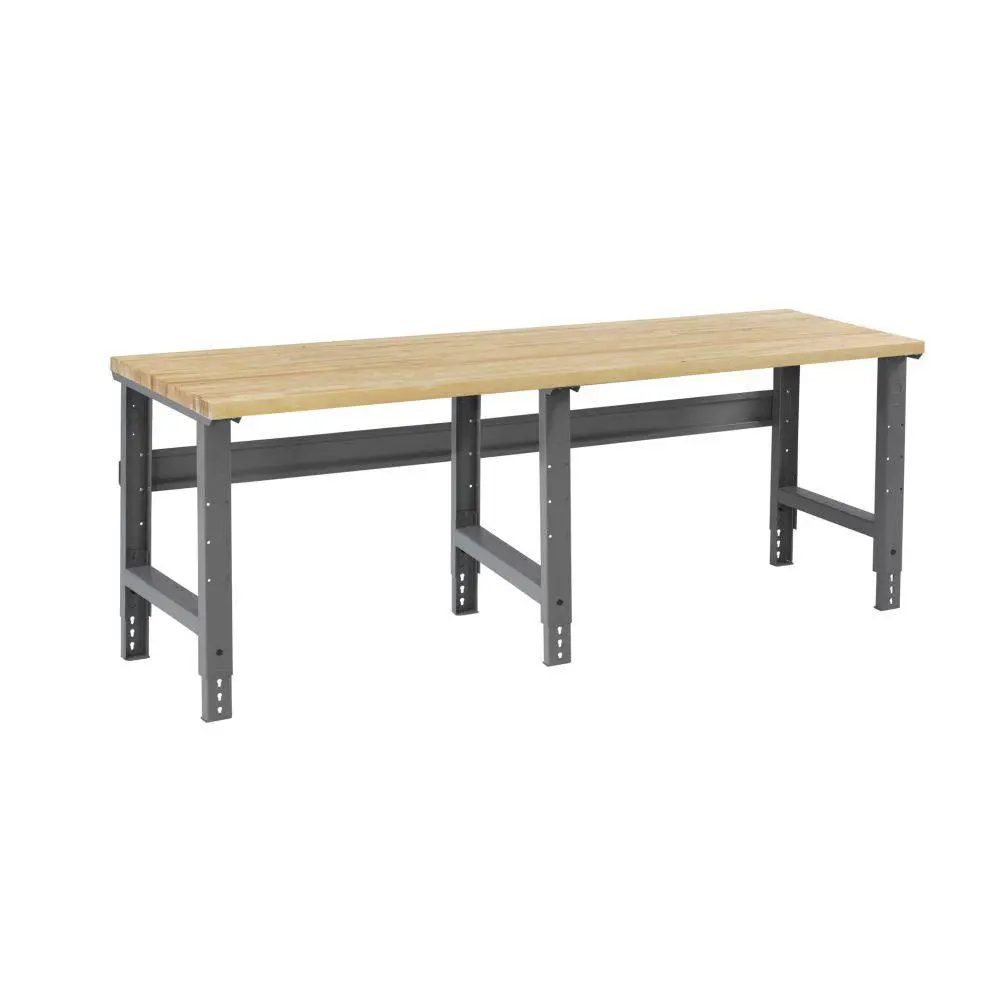 Hardwood Butcher Block Top Workbench W/ Adjustable Legs 1