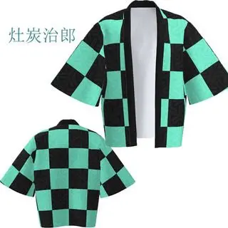 Kimono Curto Kamado Tanjiro - Denon Slayer Cosplay 1