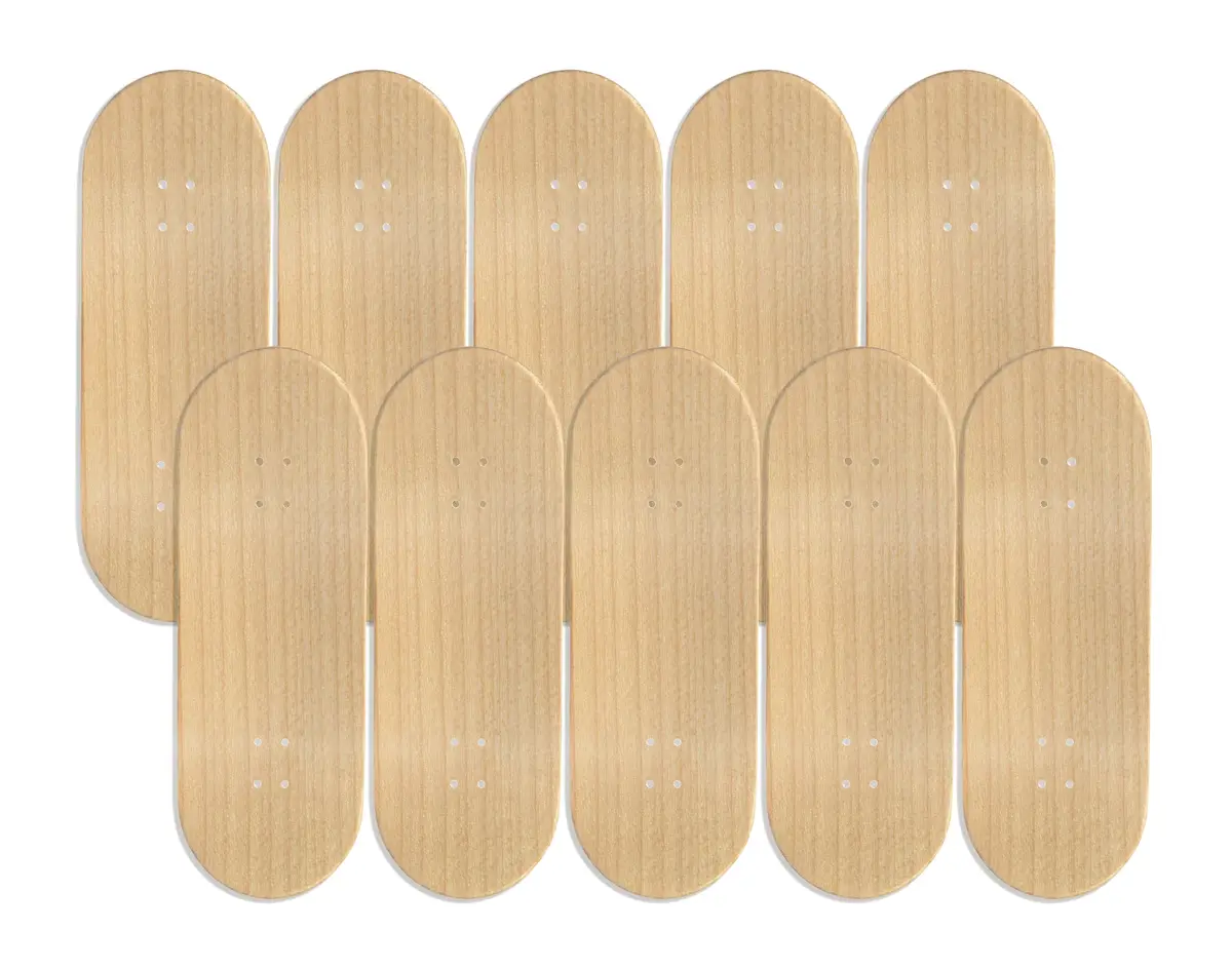 10Pk Maker Series Maple Wooden Fingerboard Deck, "Unbranded" - 32Mm X 97Mm 1