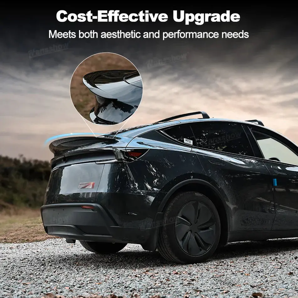 Model Y Real Carbon Fiber Glossy Tail Spoiler Wing Rear Trunk Lid With Model... 1
