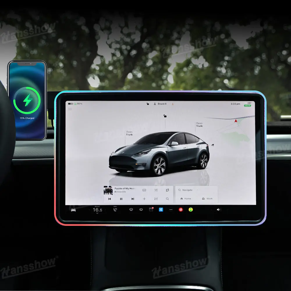 Model 3/Y Screen Ambient Light Center Console Screen Light With Wireless... 1