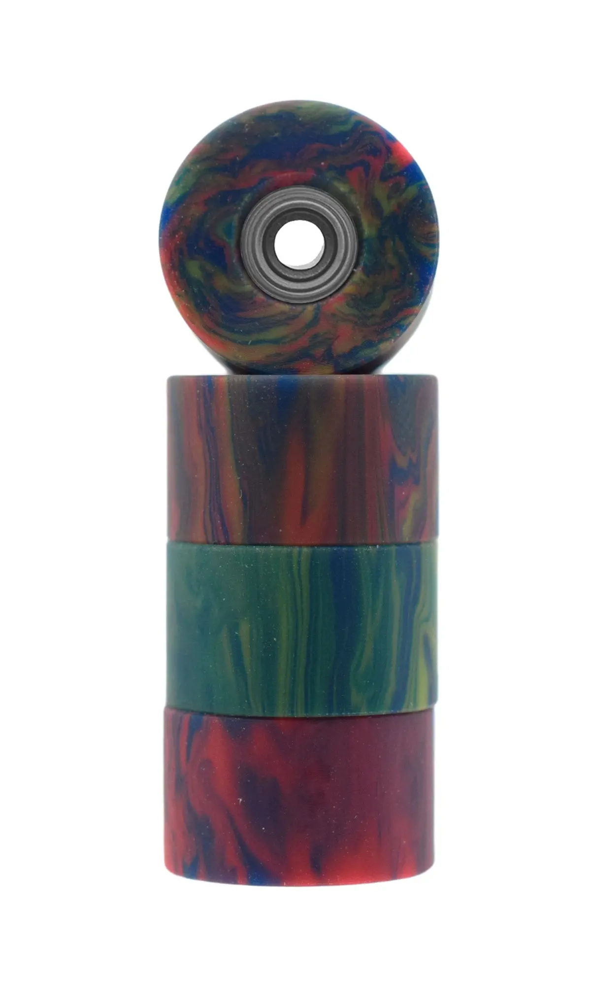 Apex Crusier Wheels - 61D Urethane - Abec-9 Bearings - "Tie Dye Swirl" 2