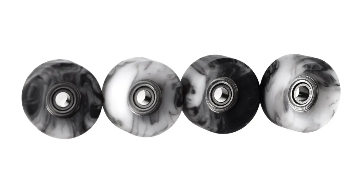 Apex Slim Bowl Wheels - 61D Urethane - Abec-9 Bearings - "Grey & White Swirl" 2
