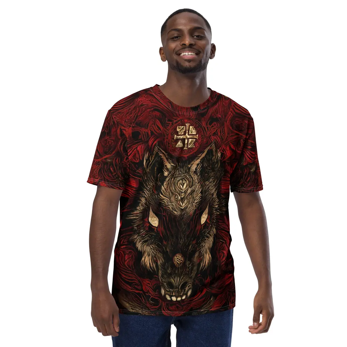 Howl In The Night - Wolf Teak - All Over Print Men's T-Shirt 1