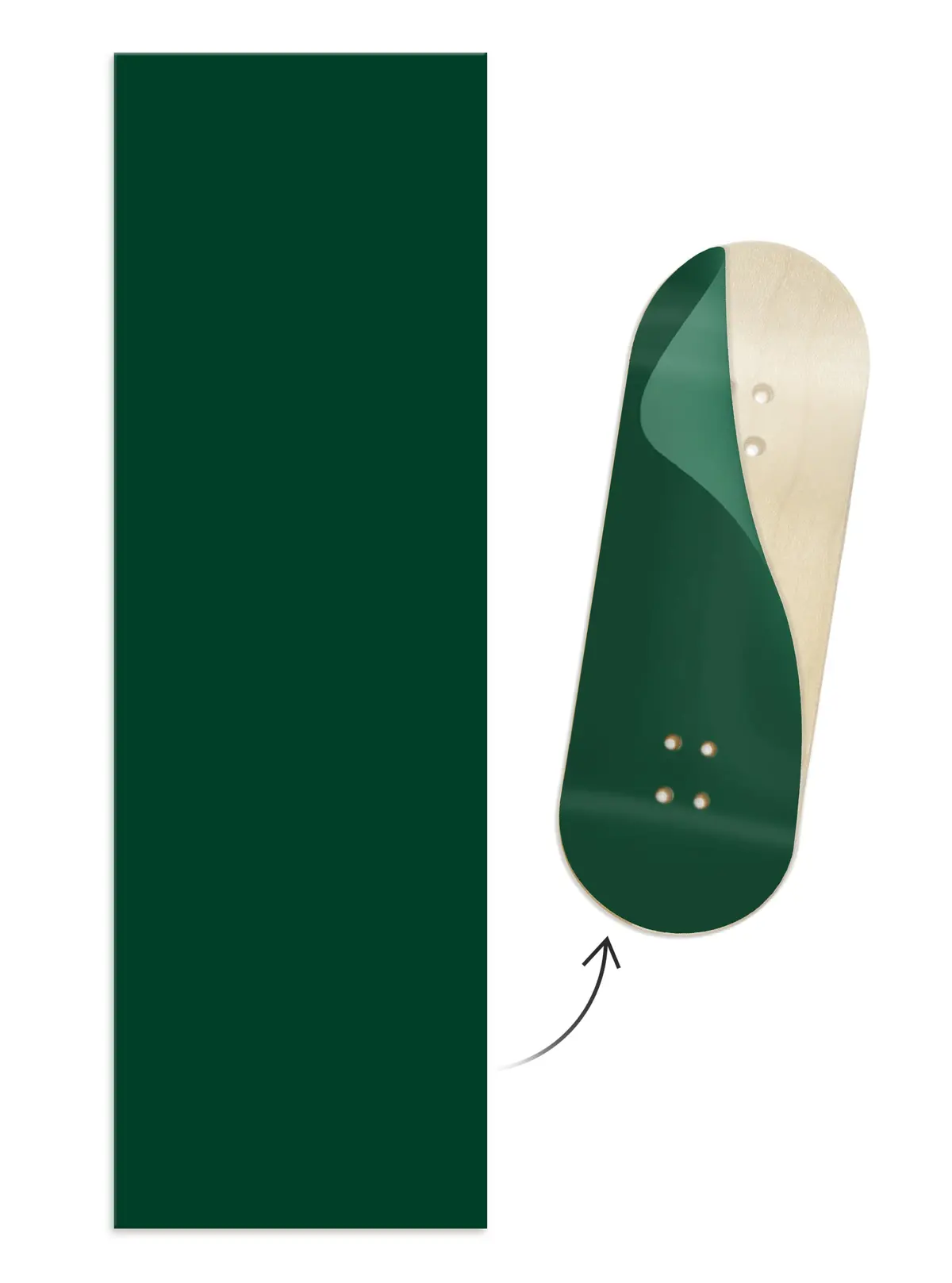 "Emerald Green Colorway" Colorblock Fingerboard Deck Wrap - 35Mm X 110Mm 1
